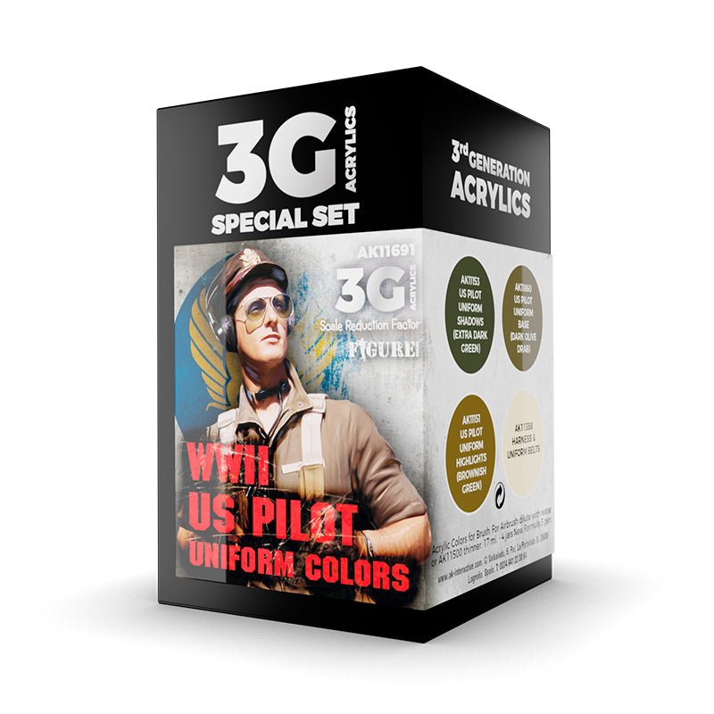 AK Interactive 3rd Generation acrylic paint WWII US Uniform Colors 3G 17ml dropper bottle