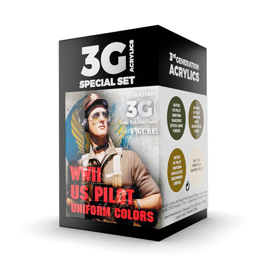 AK Interactive 3rd Generation acrylic paint WWII US Uniform Colors 3G 17ml dropper bottle