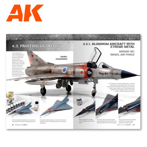 AK Interactive Learning 4 Metallics spread on painting an aluminium Mirage IIIC aircraft with Xtreme Metal