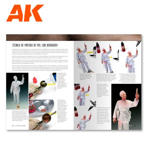 AK Learning 6 Flesh and Skin book spread on airbrushing skin tones on a large figure