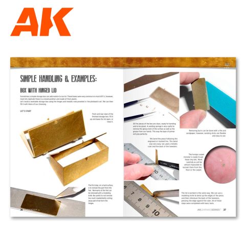 AK Learning 7 Photoetched Parts pages: simple handling, making a box with hinged lid