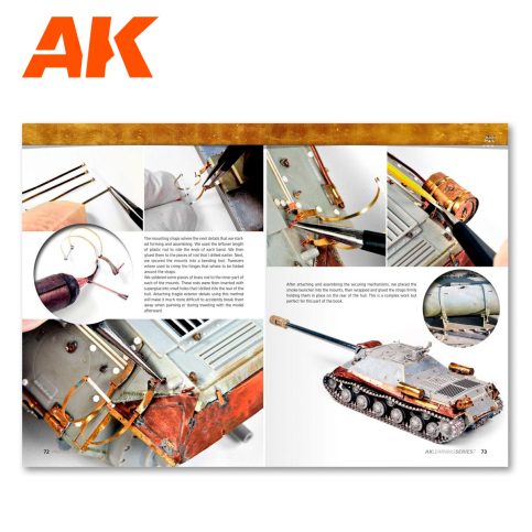 AK Learning 7 Photoetched Parts pages on finishing photo-etch parts on a tank model