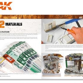 AK Learning 9 diorama buildings book, materials chapter on plasticard
