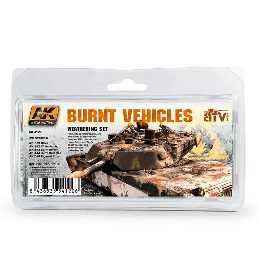 AK Interactive - Burnt Vehicles Weathering Set - Loaded Dice Barry Vale of Glamorgan CF64 3HD