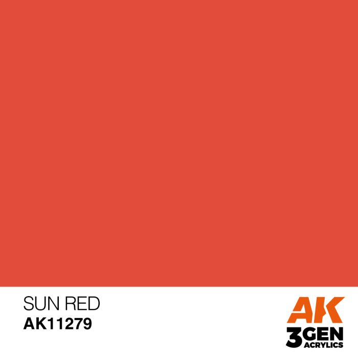 AK Interactive 3rd Gen Acrylic - Sun Red Color Punch AK11279 - Loaded Dice Barry Vale of Glamorgan CF64 3HD