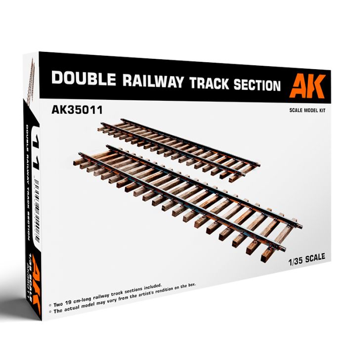 [PRE ORDER] AK Interactive Double Railway Track Section 1/35 - AK35011 - Loaded Dice Barry Vale of Glamorgan CF64 3HD