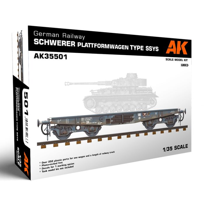 [PRE PRDER] AK Interactive German Railway Schwerer Plattformwagen Tyme Ssys 1/35 - AK35501 - Loaded Dice Barry Vale of Glamorgan CF64 3HD