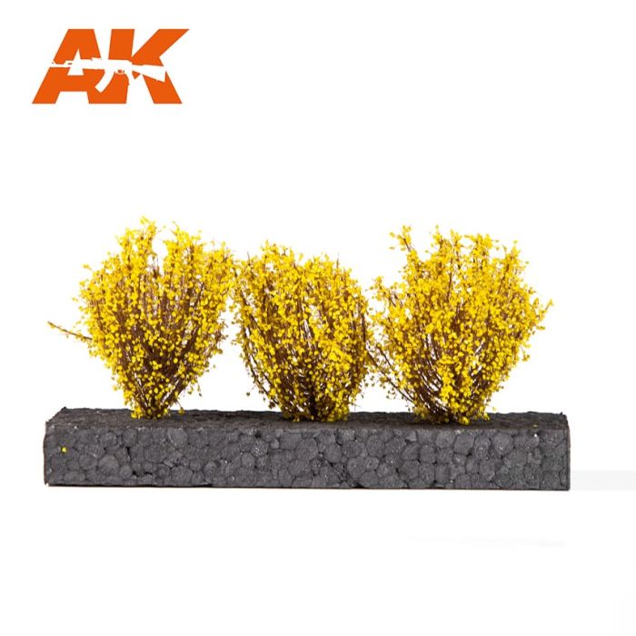 LIGHT YELLOW BUSHES 4-6cm -1:35 / 75 mm / 90 mm - Loaded Dice Barry Vale of Glamorgan CF64 3HD