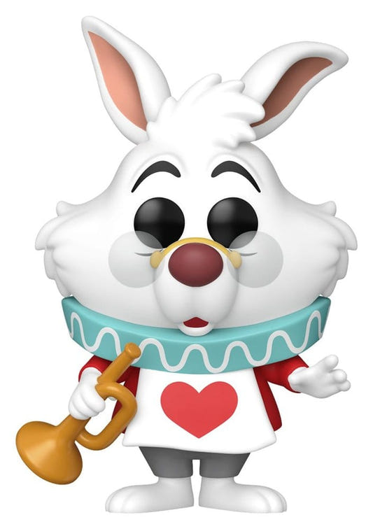 Funko Disney Alice in Wonderland POP! White Rabbit vinyl figure in heart tabard holding a horn