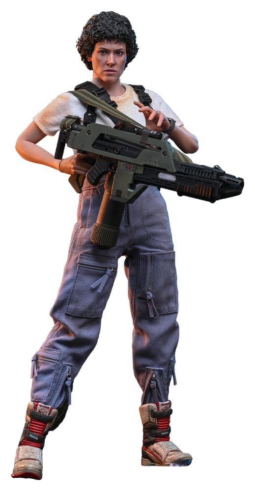 Hot Toys Aliens Ellen Ripley Deluxe 1/6 figure with M41A Pulse Rifle and Incinerator, cut-out
