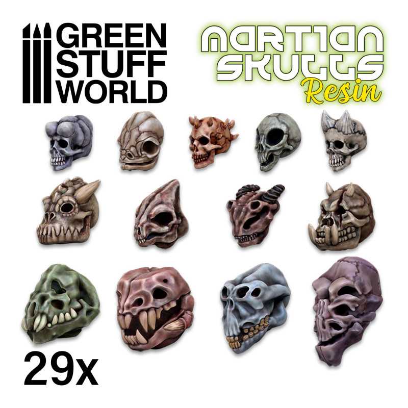 Green Stuff World ALIEN Skulls Resin Set - Loaded Dice Barry Vale of Glamorgan CF64 3HD