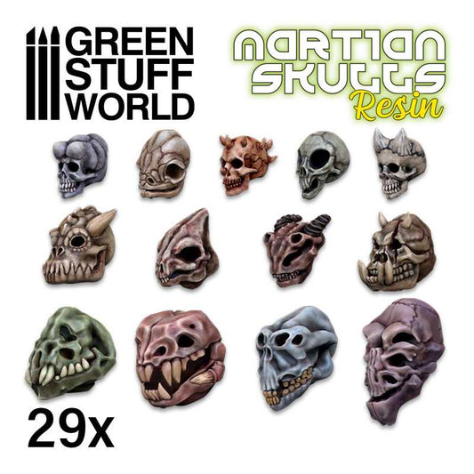 Green Stuff World ALIEN Martian Skulls Resin Set - Loaded Dice
