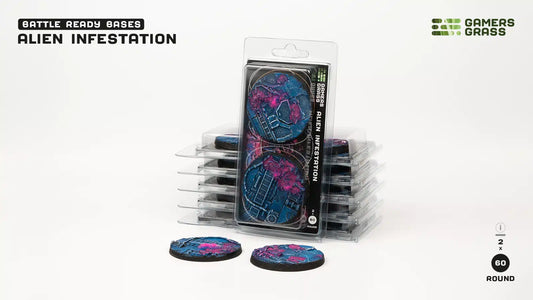 Gamers Grass Alien Infestation Round Bases - 60mm (x2) - Loaded Dice