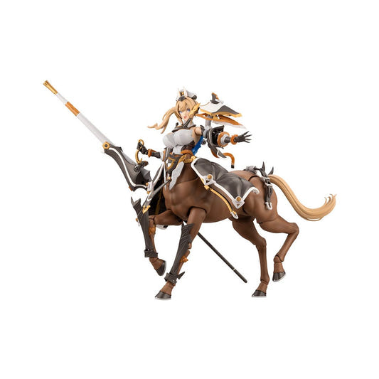 Kotobukiya Arcanadea Elena centaur model kit with lance and armour, front view on white