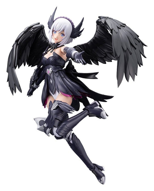 Kotobukiya Arcanadea Lumitea ReACT-A Grand Scale model with black wings, front view on white