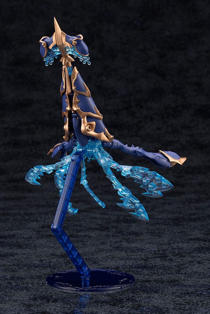 Arcanadea Trickle Dekapodia Monster form on display base, side view with blue tentacles