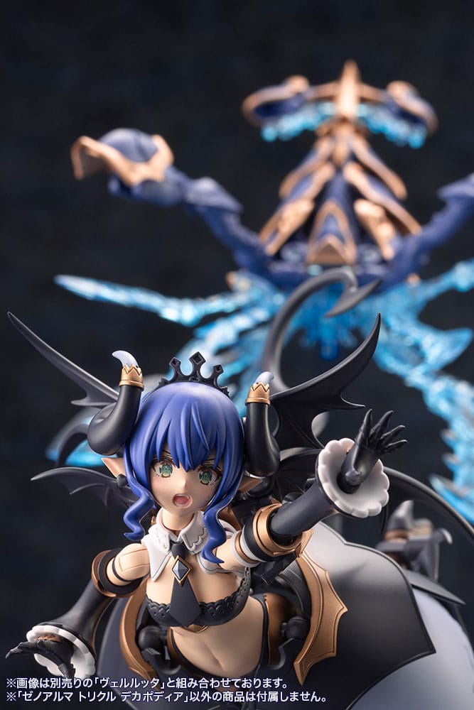 Close-up of Velretta figure with Trickle Dekapodia behind her, Velretta sold separately
