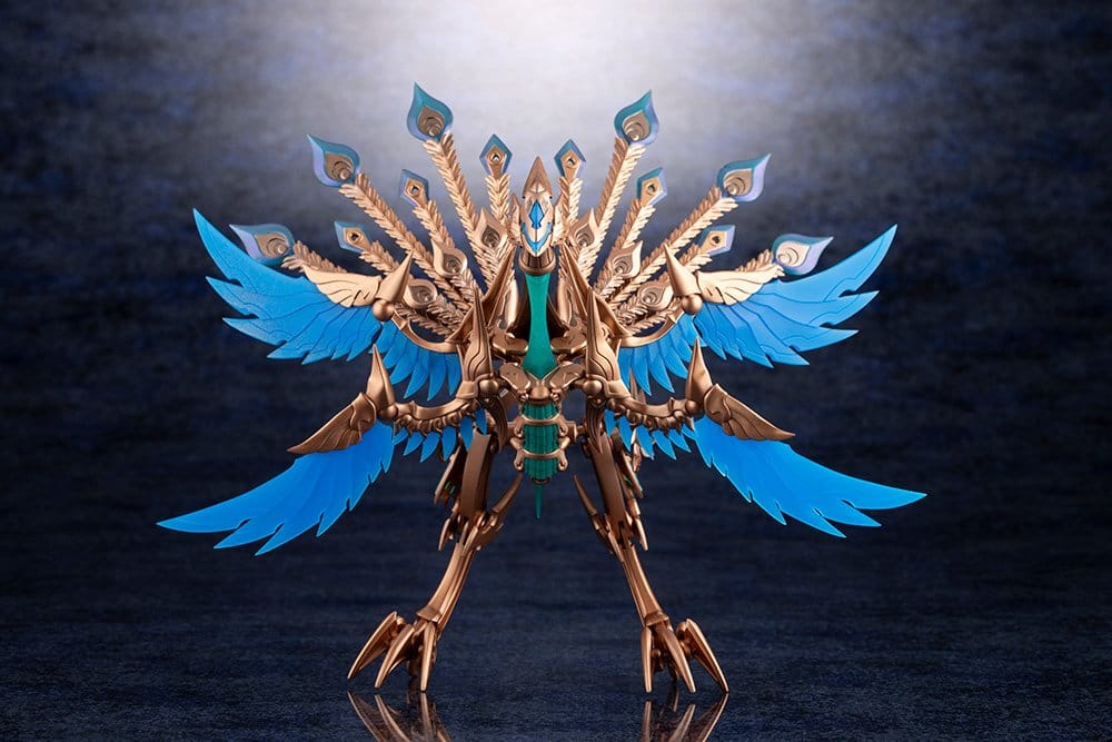 XenoAlma Orage Pavorea Monster Mode, front view with tail feathers fanned out