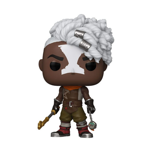 Funko Pop! Ekko vinyl figure from Arcane League of Legends with white hair, holding his time-winding weapon