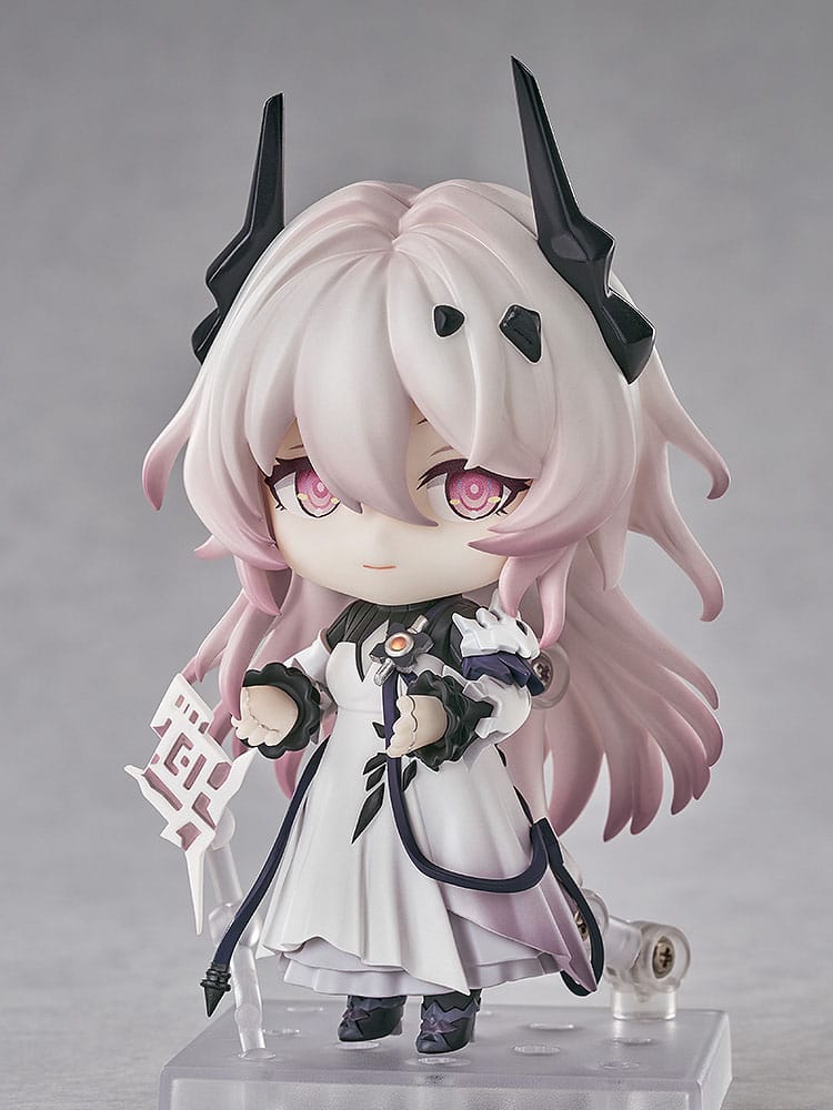 Civilight Eterna Nendoroid with a stern face-plate and particle effect part, angled view
