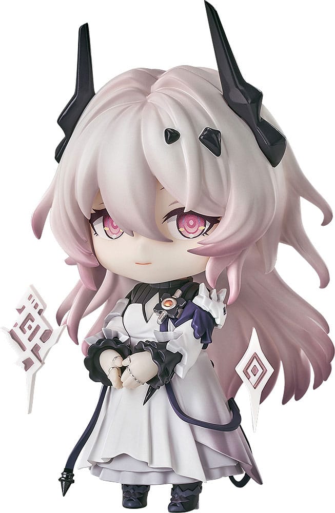 Civilight Eterna Nendoroid by Good Smile Company in white dress with dark horns, Arknights