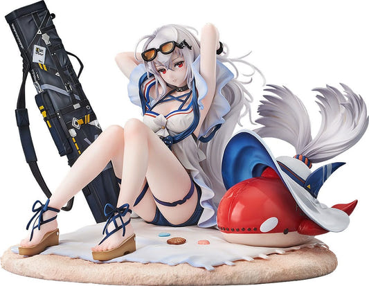 Good Smile Company 1/7 Skadi Waverider WR04 statue reclining on beach base with sword case, front