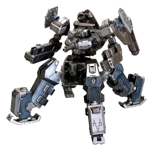Kotobukiya Armored Core 1/72 Crest CR-C75U2 Delta plastic model kit shown built in dark grey and blue
