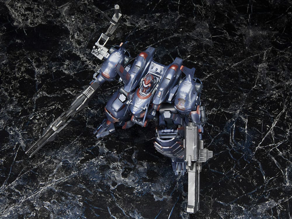 Kotobukiya Hanged Man 1/72 Armored Core V kit in a crouched firing pose from above