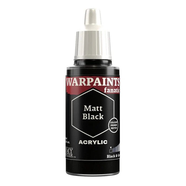 The Army Painter Warpaints Fanatic Matt Black 18ml dropper bottle