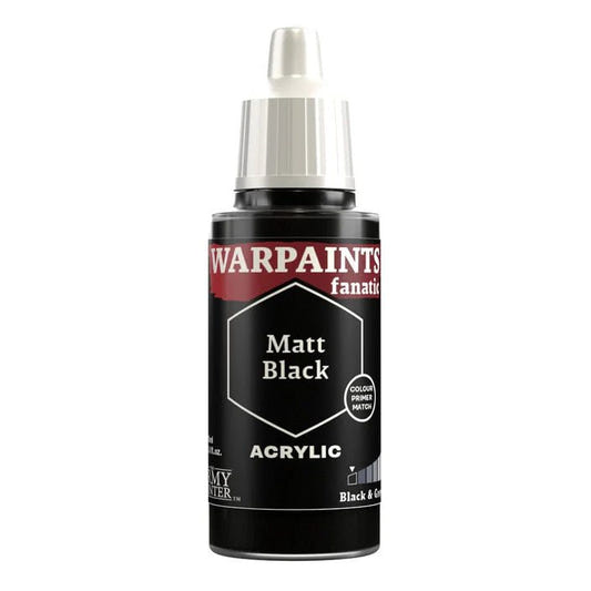 Army Painter Warpaints Fanatic Matt Black 18ml dropper bottle