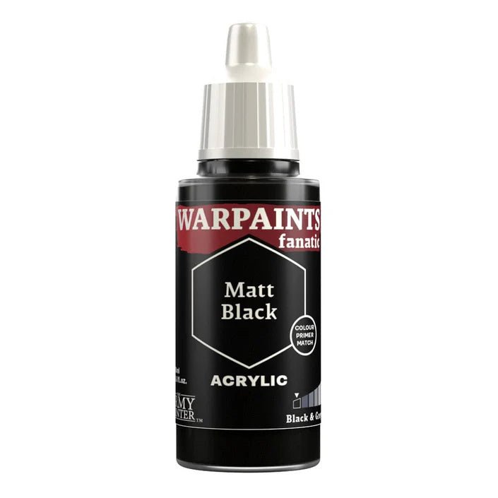 Army Painter Warpaints Fanatic Matt Black 18ml dropper bottle