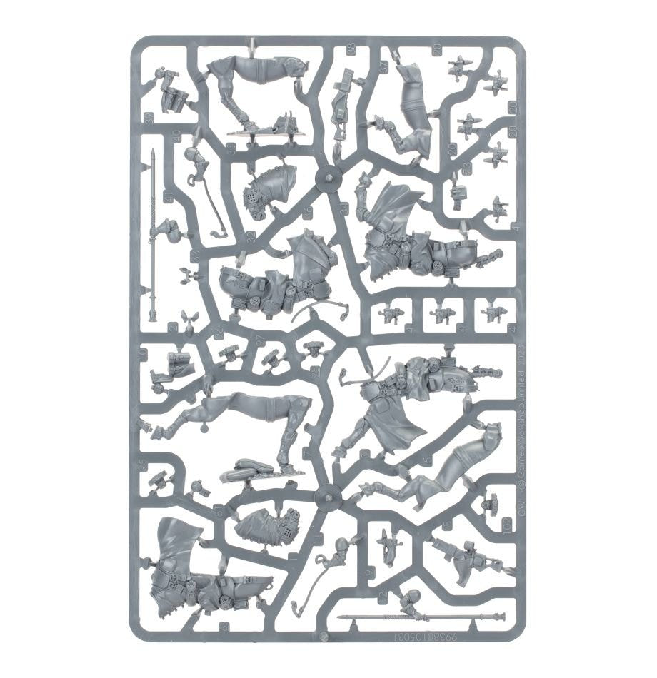 Astra Militarum Attilan Rough Riders unpainted plastic sprue, frame 3 of 3