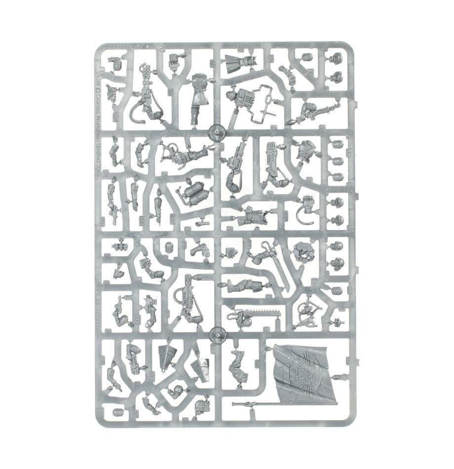 Astra Militarum Cadian Command Squad unpainted plastic sprue, frame 2 of 2