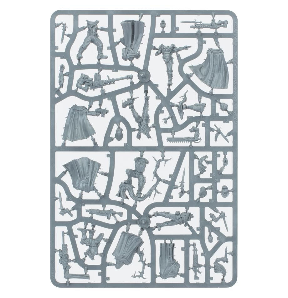 Astra Militarum Gaunt's Ghosts unpainted plastic sprue, frame 1 of 1