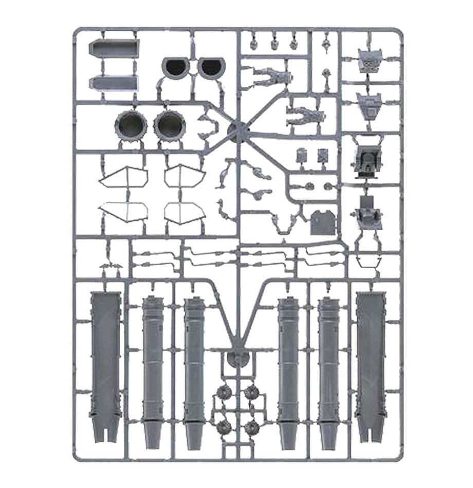 Astra Militarum Valkyrie unpainted plastic sprue, frame 2 of 4