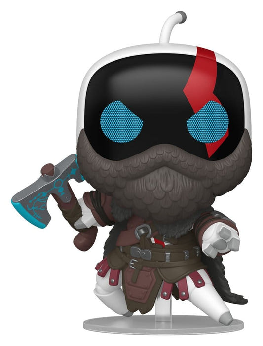 Funko Pop! Astro Bot Dad of Boy figure with beard, red stripe and axe