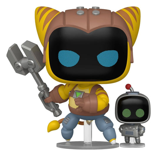 Funko Pop! Astro Bot TU Mechanic figure with wrench and a small robot companion