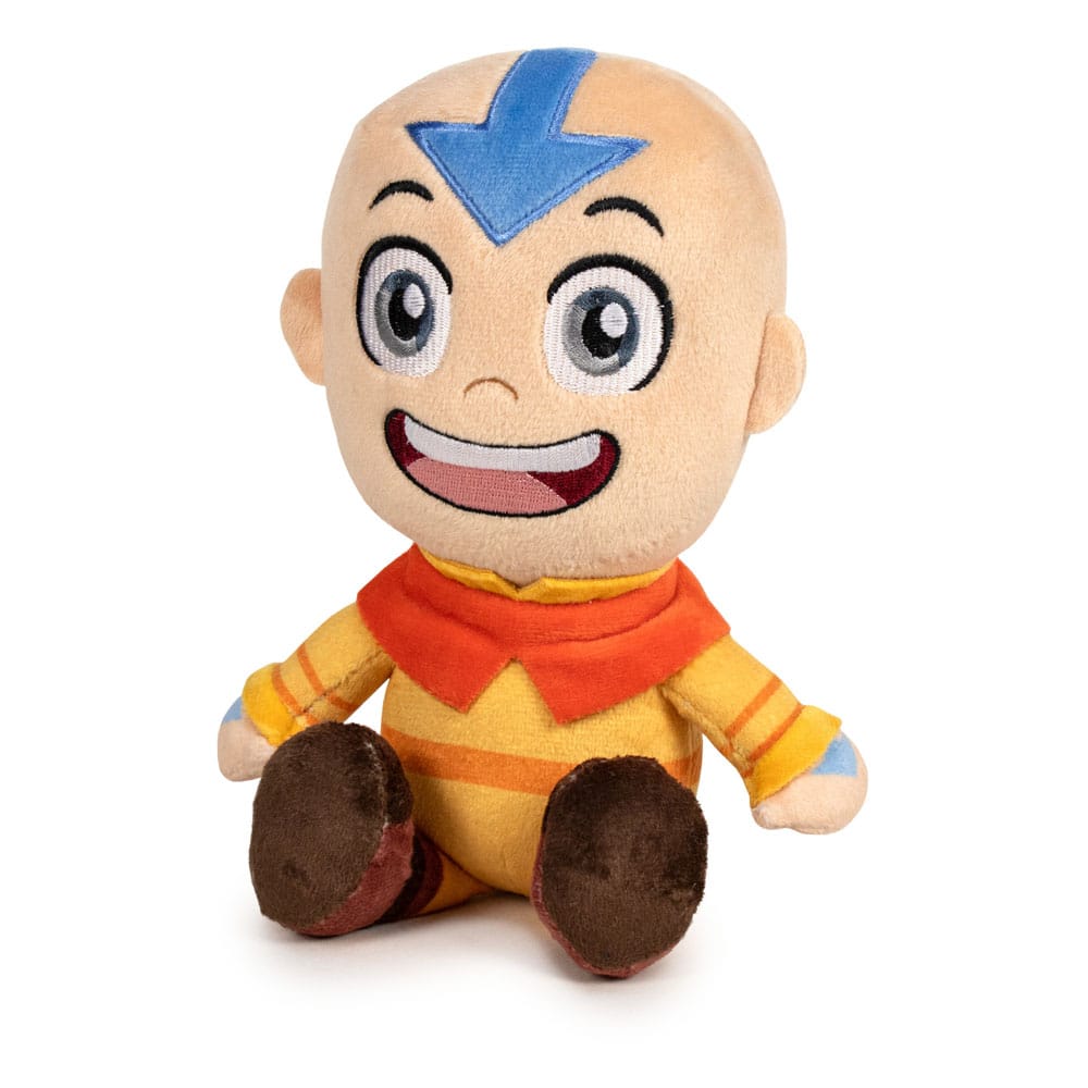 Avatar: The Last Airbender Aang 21cm soft plush with blue arrow and orange robes, seated