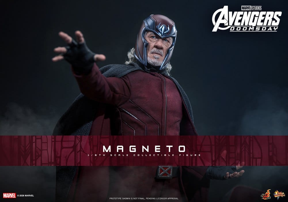 Hot Toys Avengers: Doomsday Magneto sixth scale figure promotional banner reaching forward