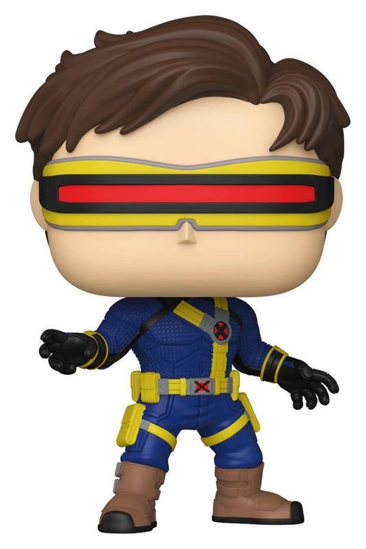 Funko Pop! Cyclops vinyl figure from Avengers: Doomsday in blue and yellow suit with red visor