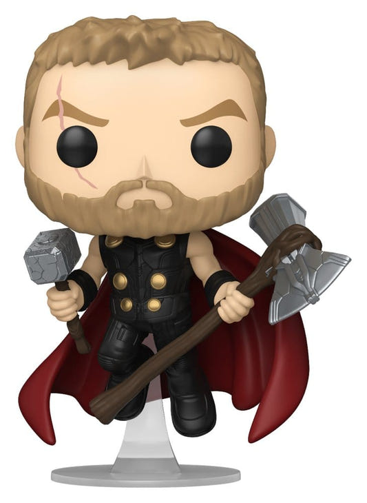 Funko Pop! Thor vinyl figure from Avengers: Doomsday wielding Stormbreaker and a hammer with red cape