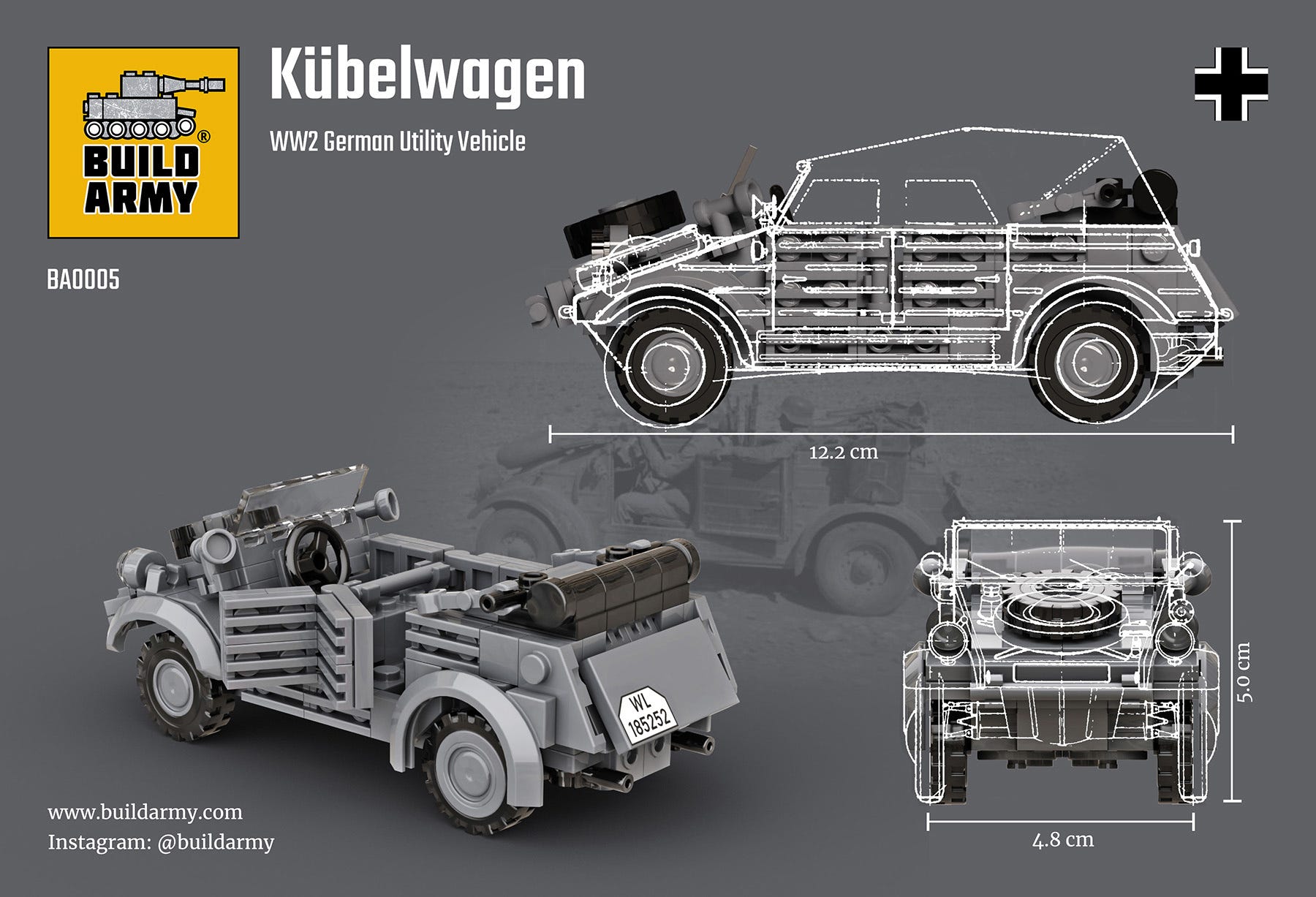 Buildarmy 1:33 Kubelwagen Car - B0005