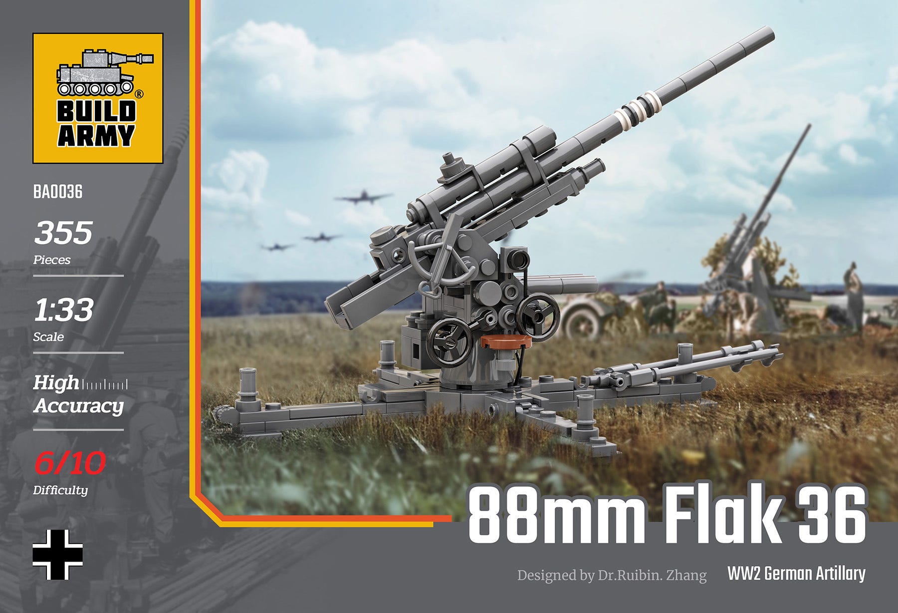 Buildarmy 1:33 88mm Flak 36 Artillery - B0036