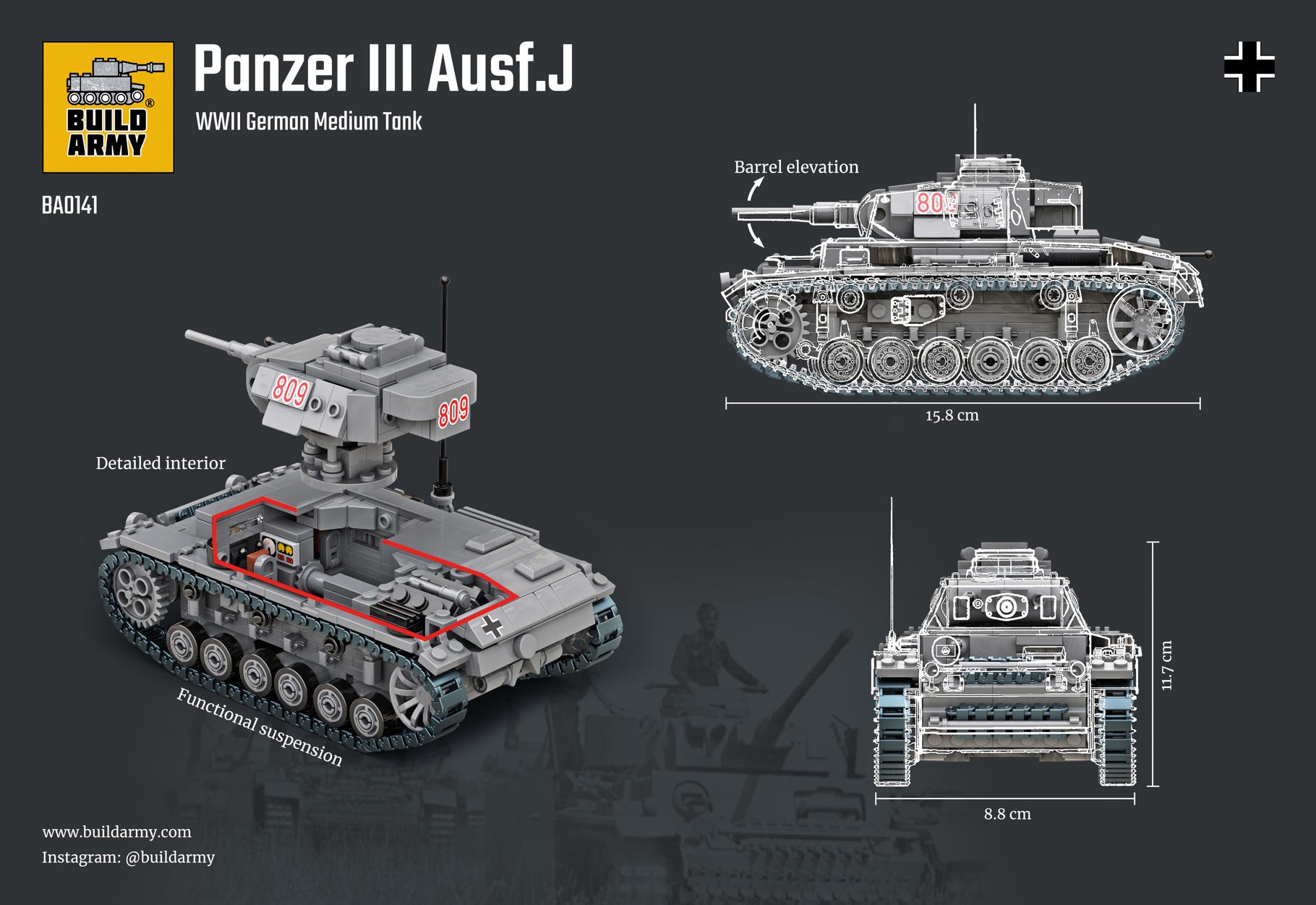 Buildarmy 1:33 Panzer 3 - B0141