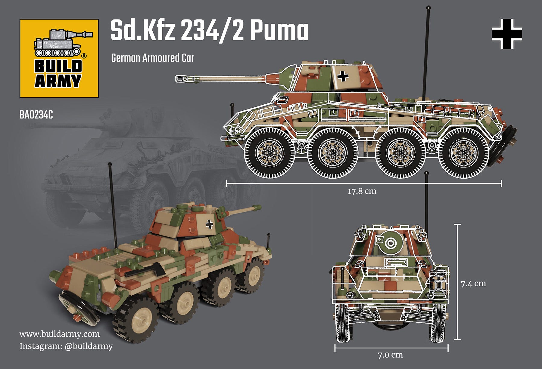 Buildarmy 1:33 Sd. Kfz. 234/2 Puma - B0234C