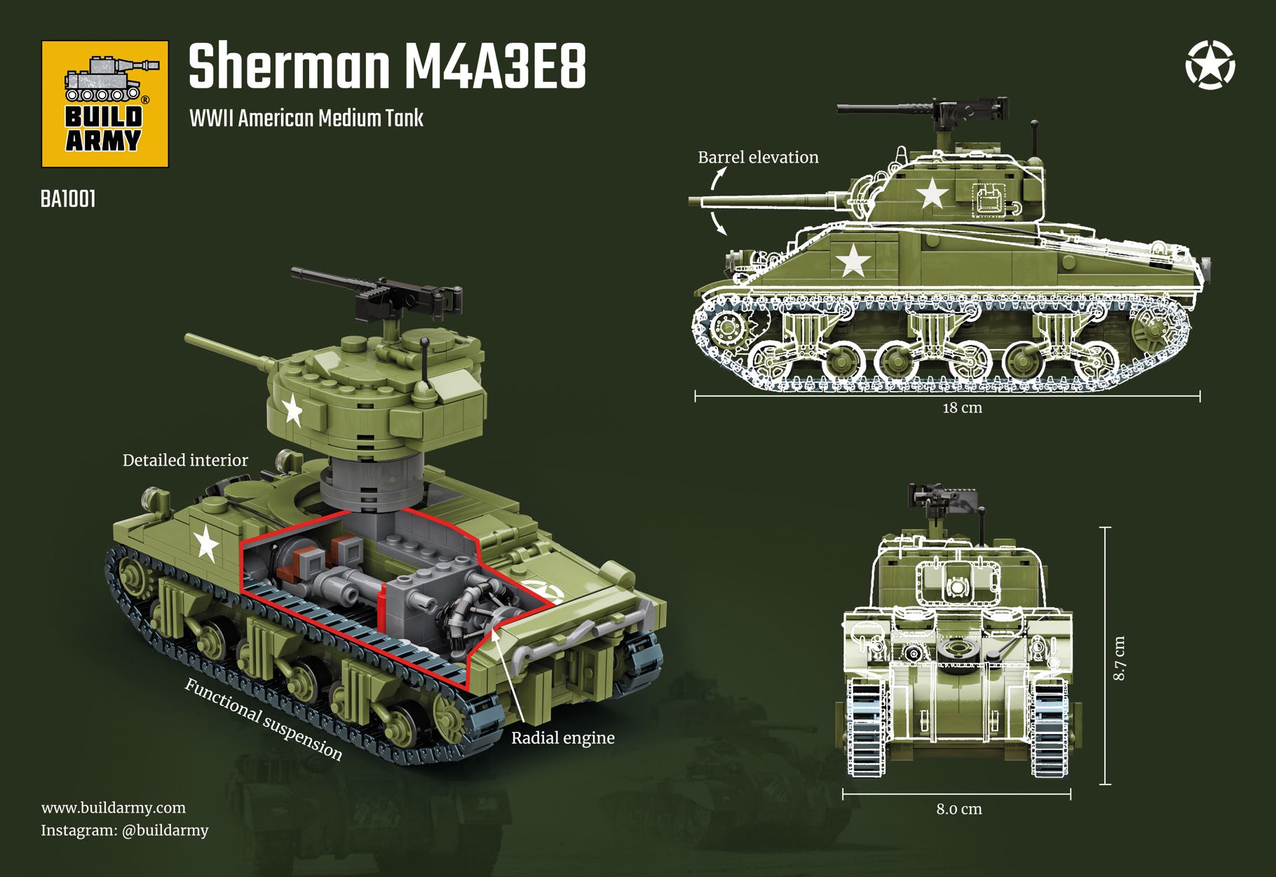 Buildarmy 1:33 M4 Sherman - B1001