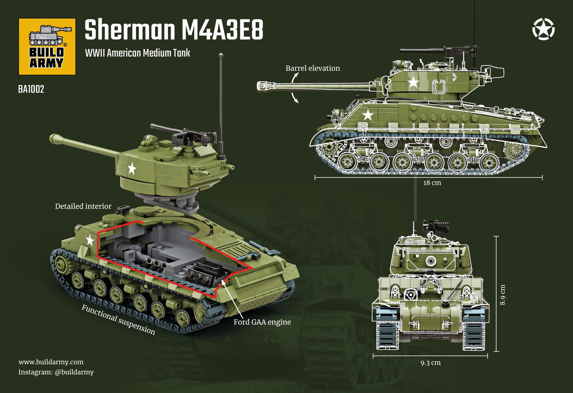 Buildarmy 1:33 M4A3E8 Easy8 - B1002