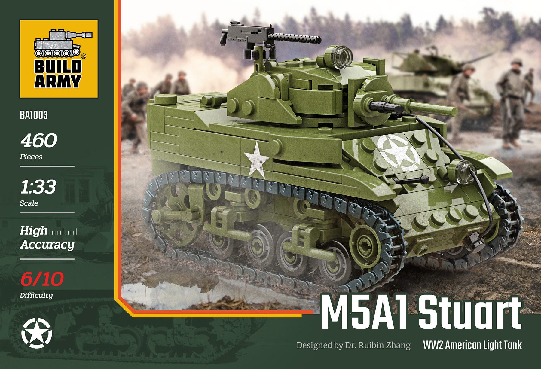 Buildarmy 1:33 M5A1 Stuart Light Tank - B1003