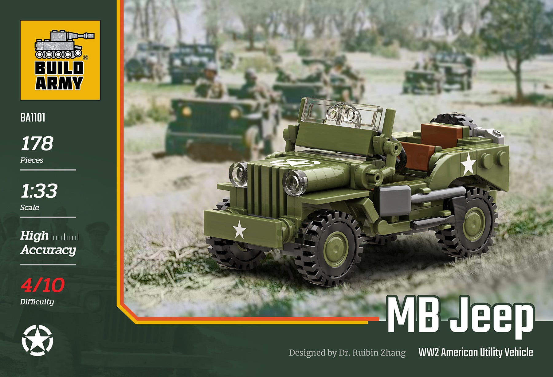 Buildarmy 1:33 Willys MB Jeep Utility Vehicle - B1101