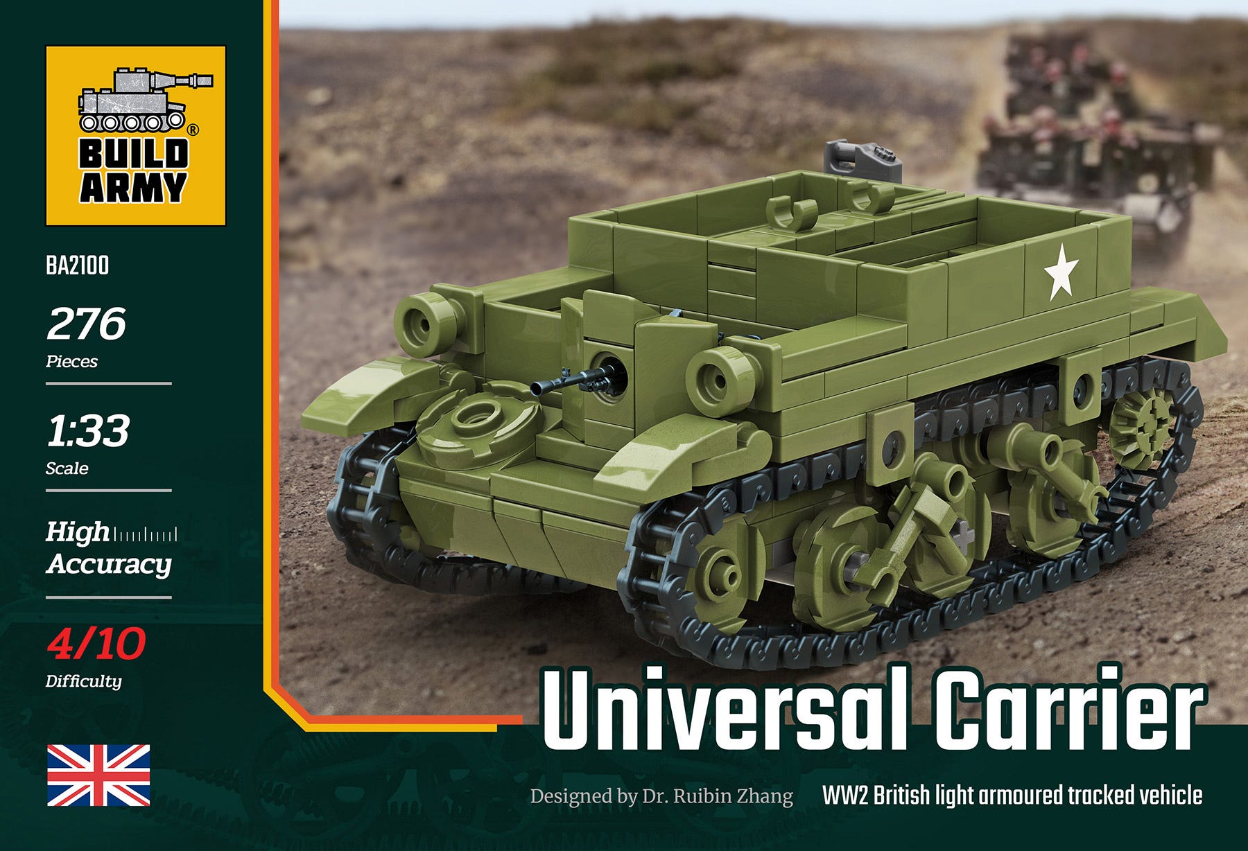 Buildarmy 1:33 Universal Carrier Armoured Tracked Vehicle - B2100